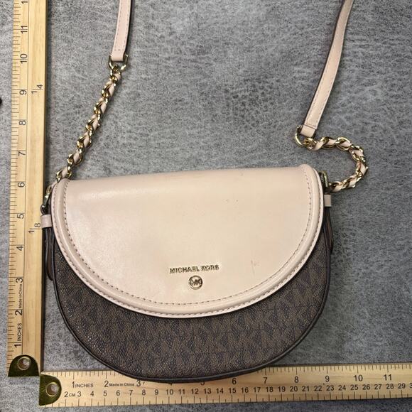 Jet Set Medium Logo and Leather Half Dome Crossbody